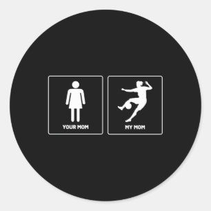 Je moeder voetbalkeeper ronde sticker