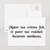 Je moeder was een hamster en je vader...... briefkaart (Voorkant / Achterkant)