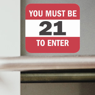 Je moet 21 zijn om een sticker in te voeren