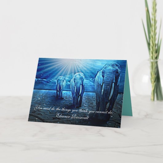 "Je moet de dingen doen" inspirerend olifanten Kaart (Voorkant)