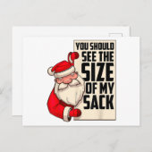 Je moet de grootte zien van mijn kleine kerstman. briefkaart (Voorkant / Achterkant)