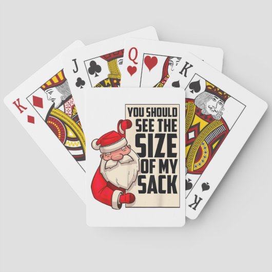 Je moet de grootte zien van mijn kleine kerstman. pokerkaarten (Achterkant)