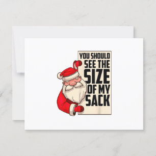 Je moet de grootte zien van mijn kleine kerstman. RSVP kaartje