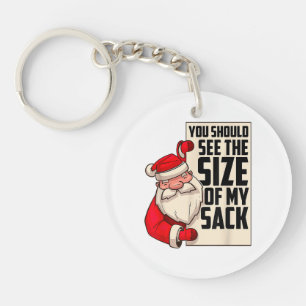 Je moet de grootte zien van mijn kleine kerstman. sleutelhanger