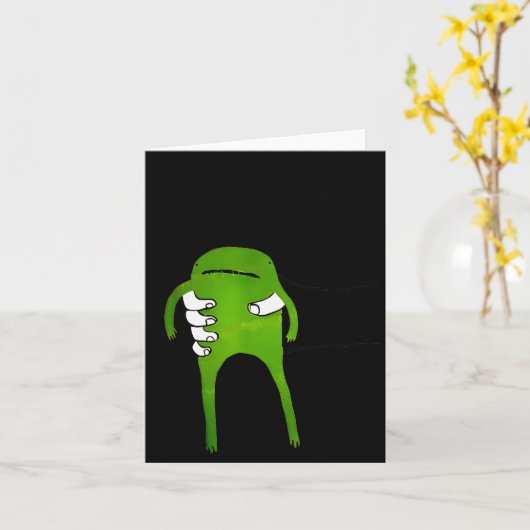 Je Moet De Kikker Accepteren Funny Meme Kaart (Gele Bloem)