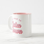 Je moet de retro stijl kalmeren tweekleurige koffiemok (Voorkant links)