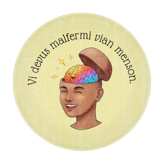 Je moet je geest openstellen. snijplank (Voorkant)