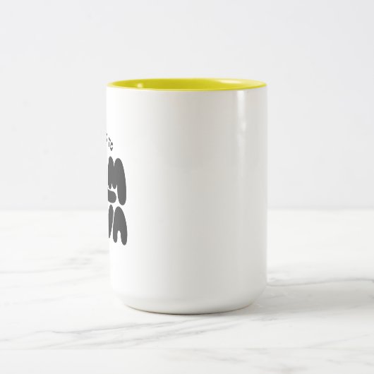 Je moet kalmeren Typografie Groovy Fun Gezegde Tweekleurige Koffiemok (Center)