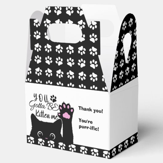 Je moet me de grappige kat-patroondag zijn. bedankdoosjes (Geopend)