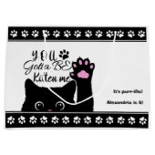 Je moet me de grappige kat-patroondag zijn. groot cadeauzakje (Voorkant)