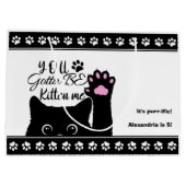 Je moet me de grappige kat-patroondag zijn. groot cadeauzakje (Achterkant)