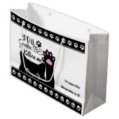 Je moet me de grappige kat-patroondag zijn. groot cadeauzakje (Voorkant Gekanteld)