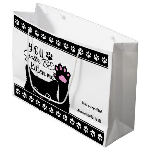Je moet me de grappige kat-patroondag zijn. groot cadeauzakje