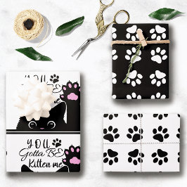 Je moet me de grappige kat-patroondag zijn. inpakpapier vel