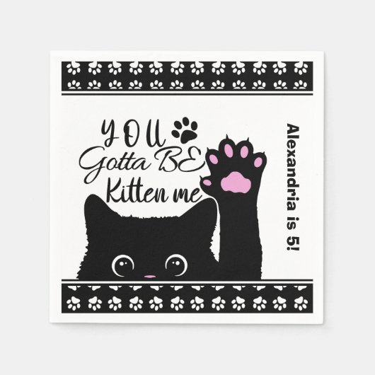 Je moet me de grappige kat-patroondag zijn. servet (Voorkant)