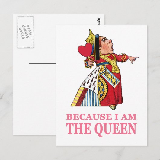 JE MOET ME GEHOORZAMEN OMDAT IK DE KONINGIN BEN BRIEFKAART (Voorkant / Achterkant)