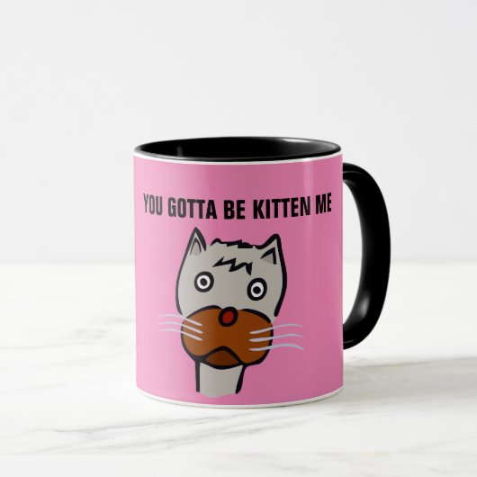 JE MOET ME KITTEN, KAT Koffiekreeften. Mok (Voorkant rechts)