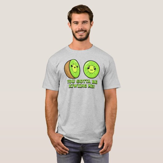Je moet me kussen, kiwi pun t-shirt (Voorkant volledig)
