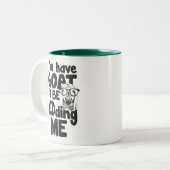 Je moet me kwetsen... grappige glazen geit. tweekleurige koffiemok (Voorkant links)