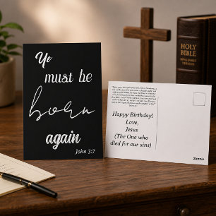 Je moet opnieuw geboren worden Funny Christelijke  Briefkaart