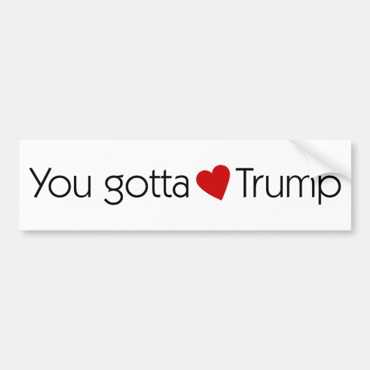 Je moet van Trump houden - Donald Trump voor Presi Bumpersticker (Voorkant)