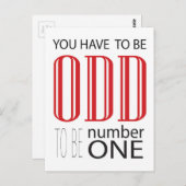 Je moet vreemd zijn om nummer één te zijn briefkaart (Voorkant / Achterkant)