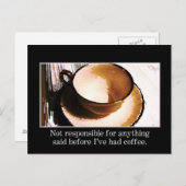 Je moet wachten tot ik een kopje koffie heb gehad briefkaart (Voorkant / Achterkant)