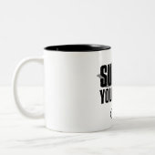 Je moet wel betalen tweekleurige koffiemok (Links)