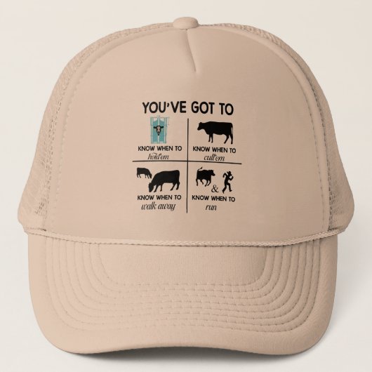 Je moet weten wanneer je Funny Ranch Life-Koeien m Trucker Pet (Voorkant)