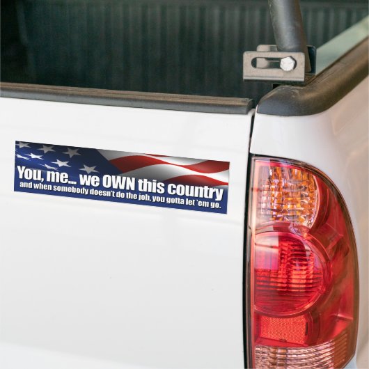 Je moet ze laten gaan. Anti Obama Bumpersticker (Op Truck)