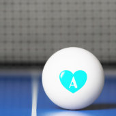 Je Monogram Big Turquoise Heart Ping Ball (Net)