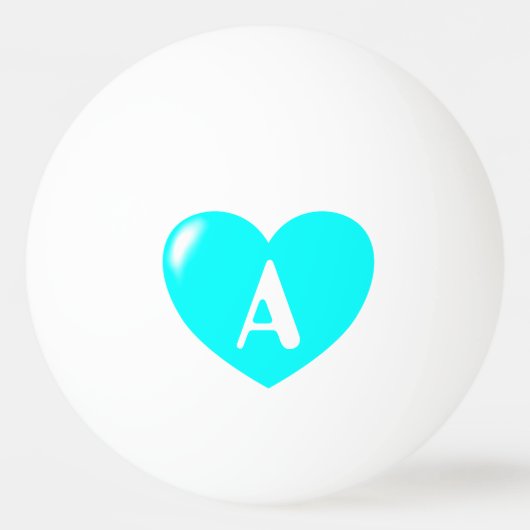 Je Monogram Big Turquoise Heart Ping Ball (Voorkant)