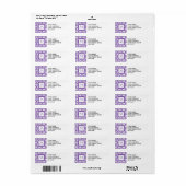Je monogram, donkerPaars Damascus Patroon 2 Etiket (Full Sheet)