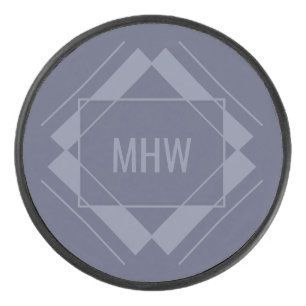 Je monogram in Geometric Pattern hockey puck