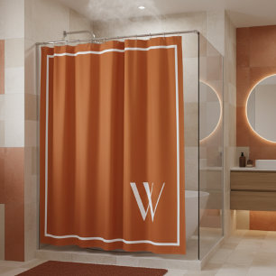 Je monogram in verbrand oranje douchegordijn