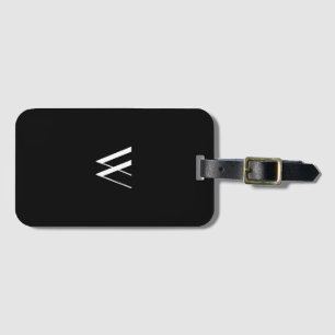 Je monogram in zwart-wit bagagelabel