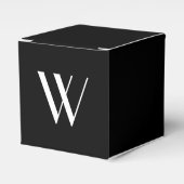 Je monogram in zwart-wit bedankdoosjes (Voorkant Zijde)
