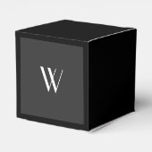 Je monogram in zwart-wit bedankdoosjes (Achterkant)