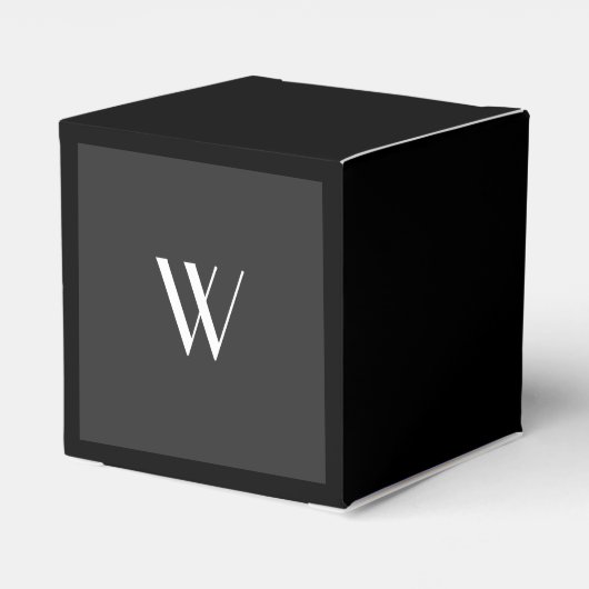 Je monogram in zwart-wit bedankdoosjes (Achterkant)