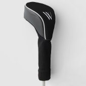 Je monogram in zwart-wit golfheadcover (Schuin)