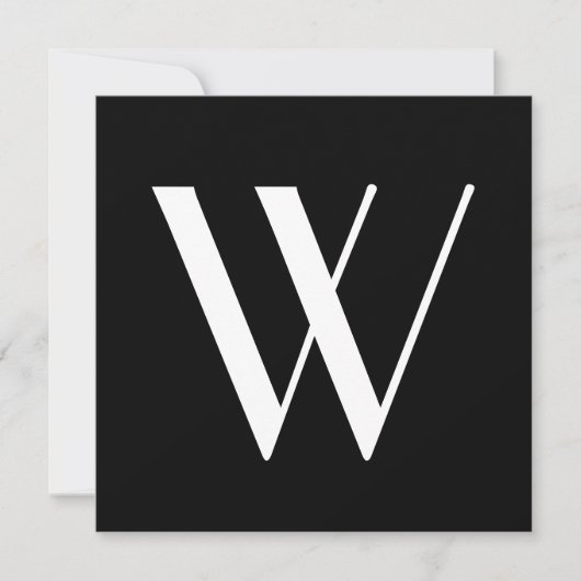 Je monogram in zwart-wit   kaart (Voorkant)