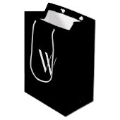 Je monogram in zwart-wit medium cadeauzakje (Voorkant Gekanteld)