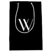 Je monogram in zwart-wit medium cadeauzakje (Voorkant)