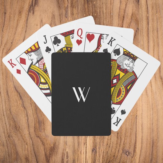Je monogram in zwart-wit pokerkaarten