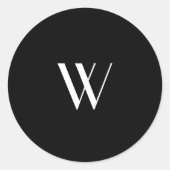 Je monogram in zwart-wit ronde sticker (Voorkant)