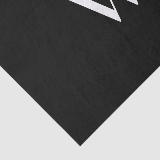 Je monogram in zwart-wit tissuepapier (Detail)