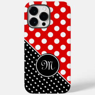 Je monogram stijlvolle pols rood zwart wit Case-Mate iPhone 14 pro max hoesje