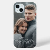 Je monogrammen en verweven liefdesharten Case-Mate iPhone case (Achterkant)