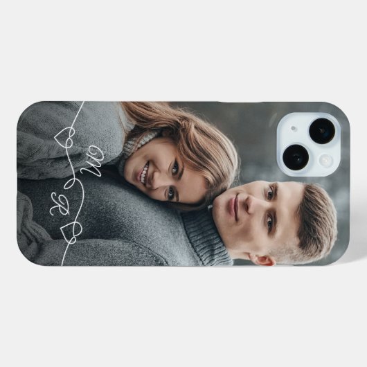 Je monogrammen en verweven liefdesharten Case-Mate iPhone case (Achterkant (horizontaal))