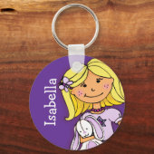 Je naam 8 letter meisjes blond paarse sleutelhange sleutelhanger (Voorkant)